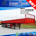 Tri-axle flatbed container 40ft semi trailers with side wall for bulk grain transportation